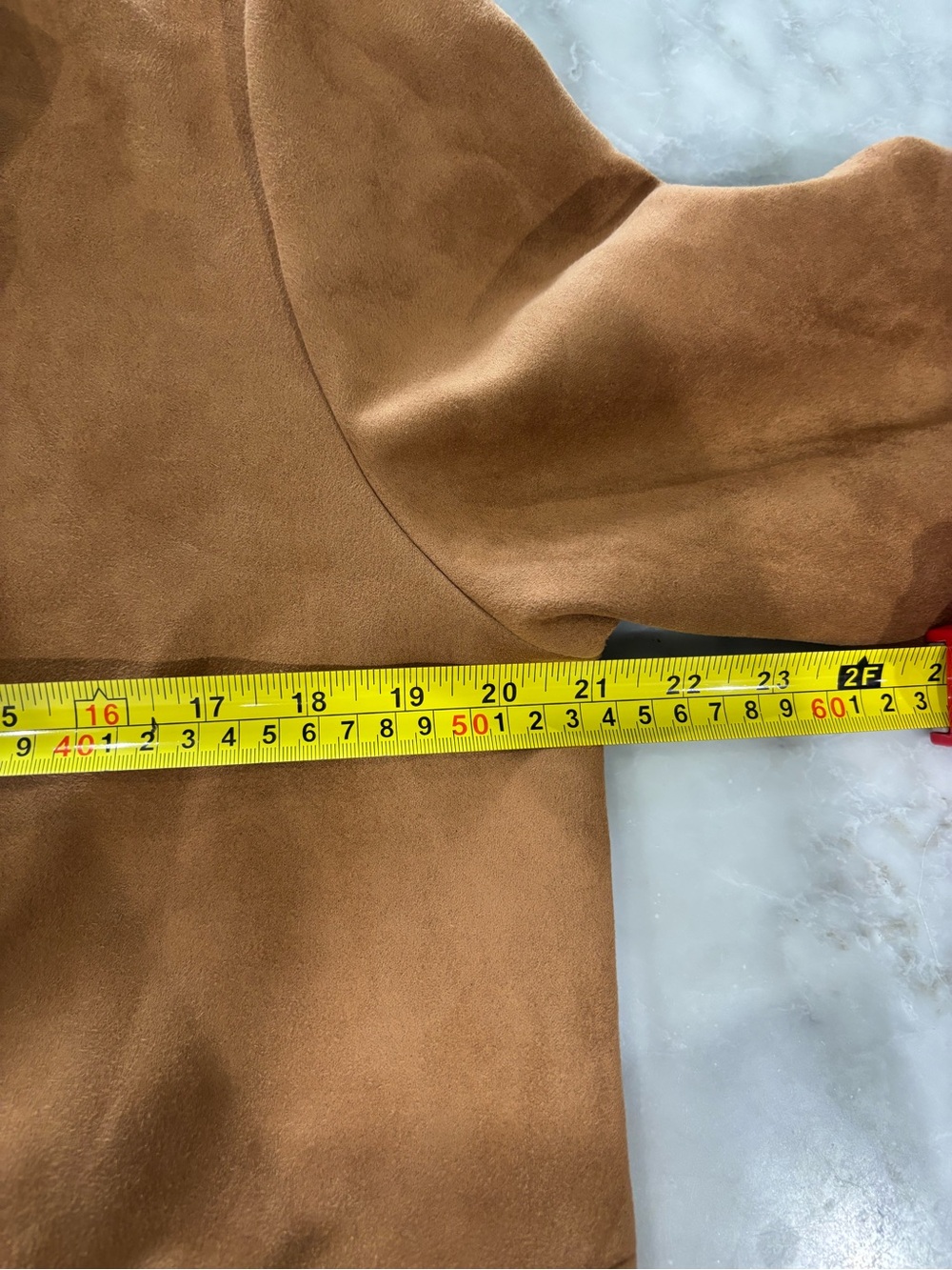 Zara Women's Tan Faux Suede Long Trench Coat - Picture 5 of 5